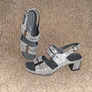 VITAL-Austria-Orthopedic Slingback Sandals-Leopard Leather-Sz 35-5.5/6 Fit-NWOB